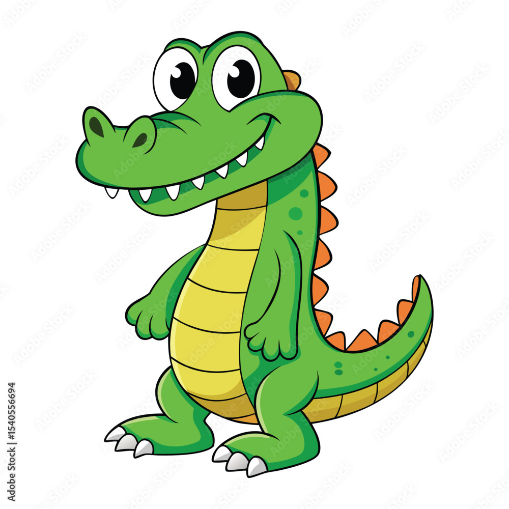 Naklejka premium Cartoon alligator isolated on white background