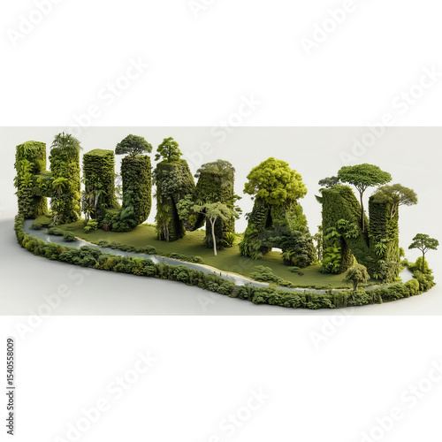Nature-inspired human sculpture urban park art installation green space close-up environmental awareness