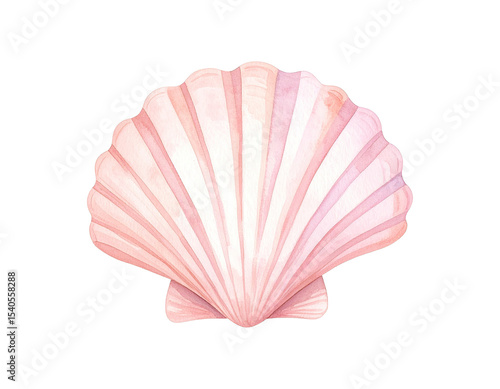 Watercolor illustration of shellfish. Animal watercolor illustration.