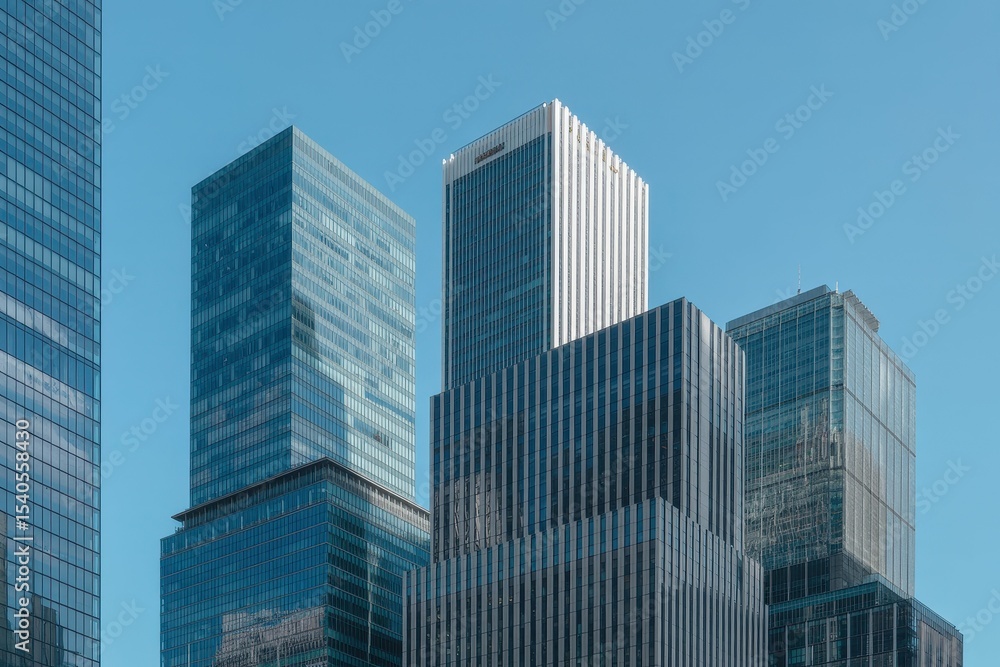 Closeup modern office buildings in the city Closeup modern office buildings in the city