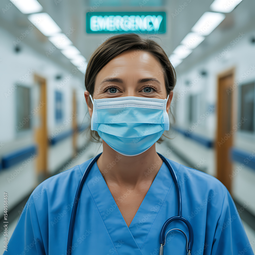 custom made wallpaper toronto digitalHope Healing healthcare professional hospital corridor face mask strength hope
