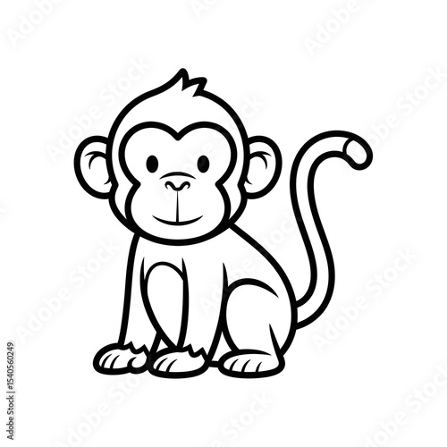Cute cartoon monkey illustration