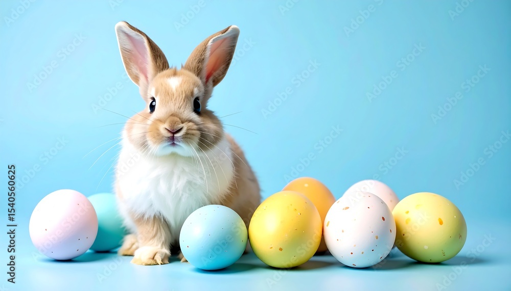Easter Bunny with Pastel Eggs. Easter Bunny with Pastel Eggs.