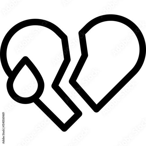 Heart broken single icon vector illustration