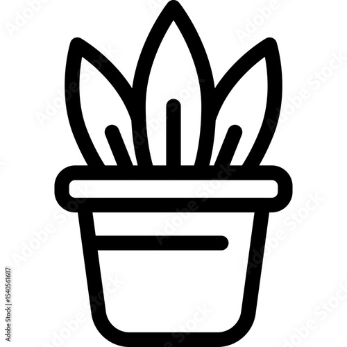 Plant pot single icon vector illustration
