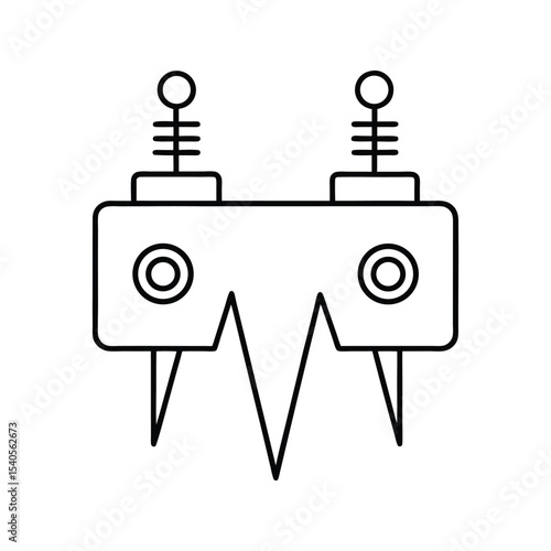 voltage regulators line art on white background