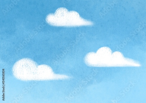 ふわふわした雲の背景素材_ブルー