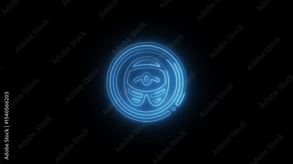 Glowing Alien and Symbol in HD Video Neon Animation on Black Background Glowing Alien and Symbol in HD Video Neon Animation on Black Background