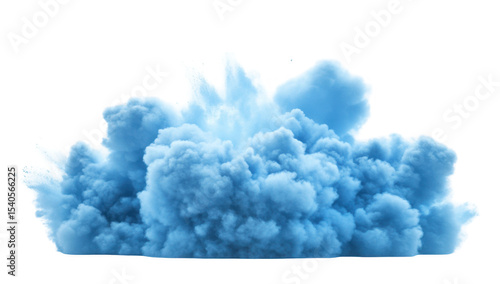 Abstract Blue Ink Cloud Explosion
