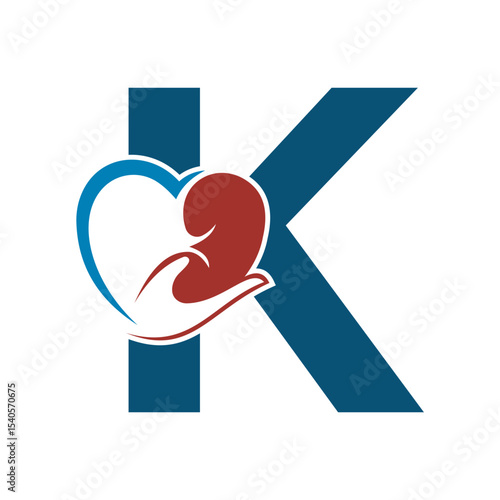Lungs Love Logo Combine With letter K vector template