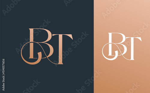 Initial letter BT TB logo design vector illustration for couple, wedding, and business
