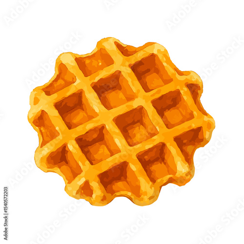Waffle Dessert Vector Classic Golden