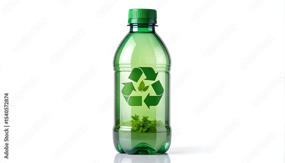 Green plastic bottle recycling. Green plastic bottle recycling.
