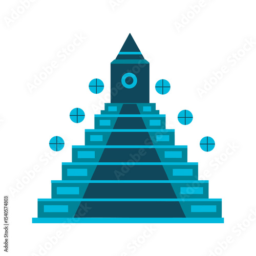 Crypto Mayan Pyramid Scene Silhouette