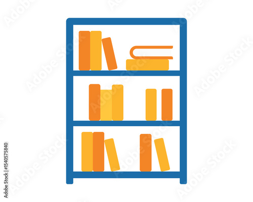 Library Bookshelf, bookshelf bookcase education library storage icon