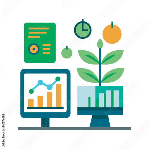 Tokenized Agritech Future Farm Illustration