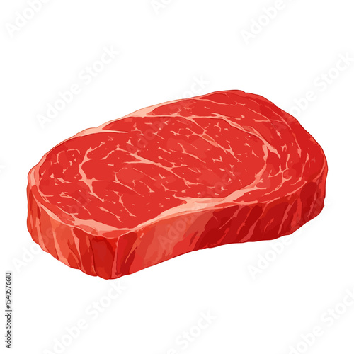 Raw Beef Steak Cut Vector Illustration