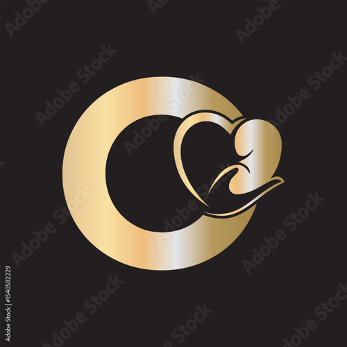 Lungs Love Logo Combine With letter O vector template