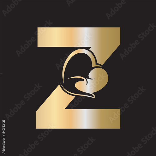 Lungs Love Logo Combine With letter Z vector template