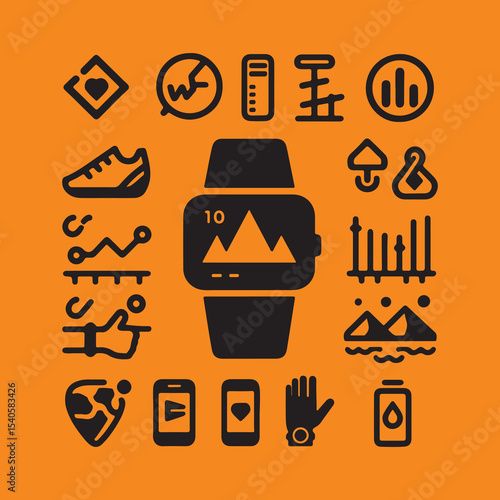fitness tracker icon vector 