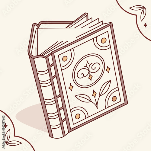 Open book vector art illustration