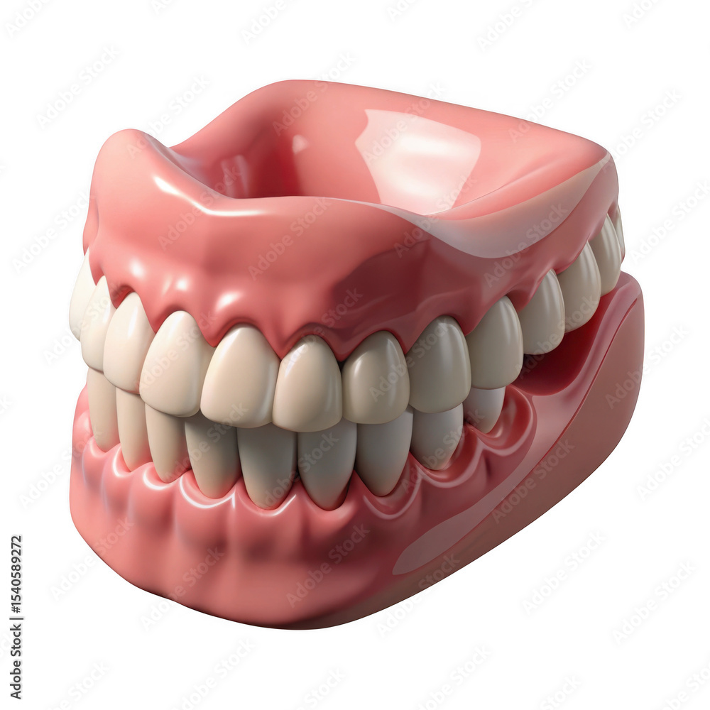 Obraz premium 3d realistic denture model isolated on transparent background