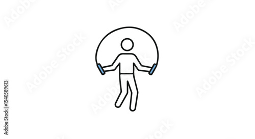 A person skipping rope, a symbol of fitness and exercise.