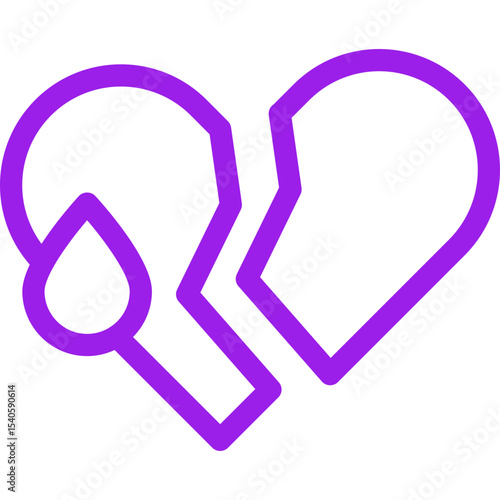 Heart broken single icon vector illustration