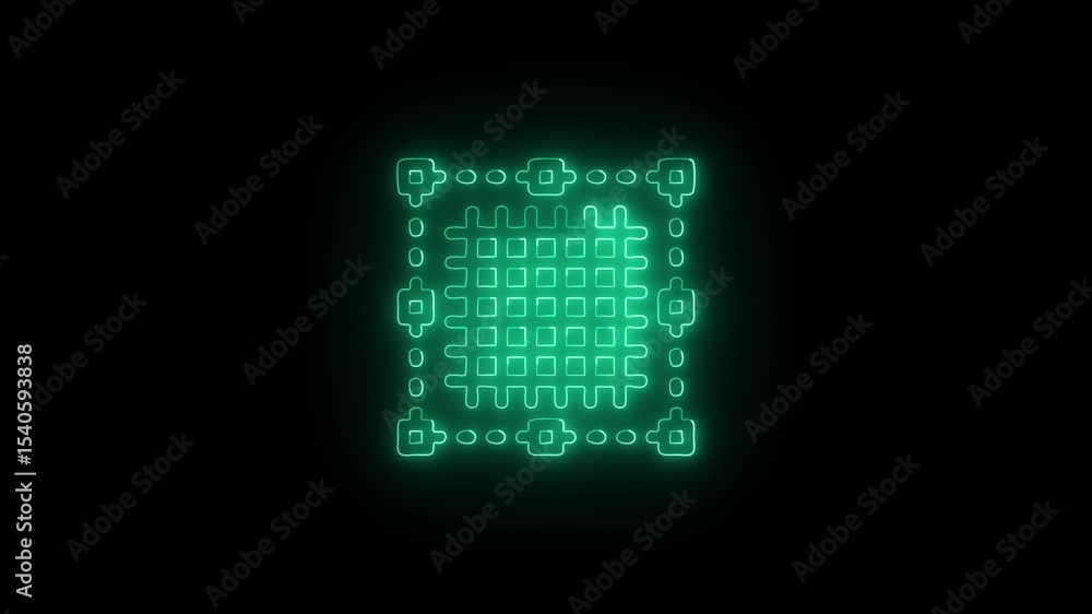 Glowing Crop and Symbol in HD Video Neon Animation on Black Background Glowing Crop and Symbol in HD Video Neon Animation on Black Background