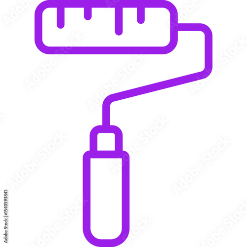 Paint roller single icon vector illustration