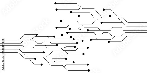 Abstract Circuit Board Design: Lines, Nodes, Connections, Technology, Innovation