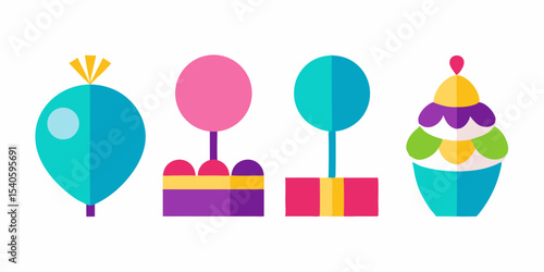 birthday candles and balloons logo