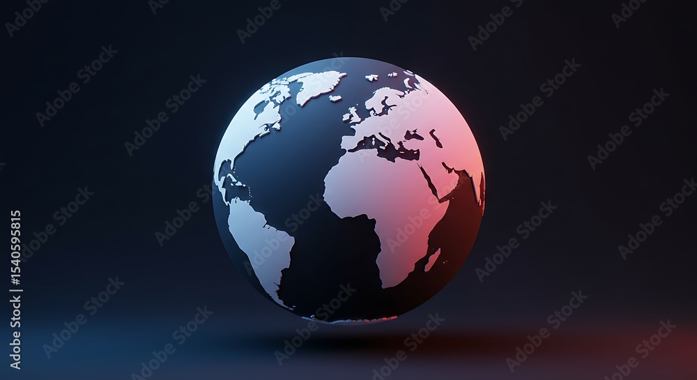 Fototapeta premium Globe Illustration on Dark Background