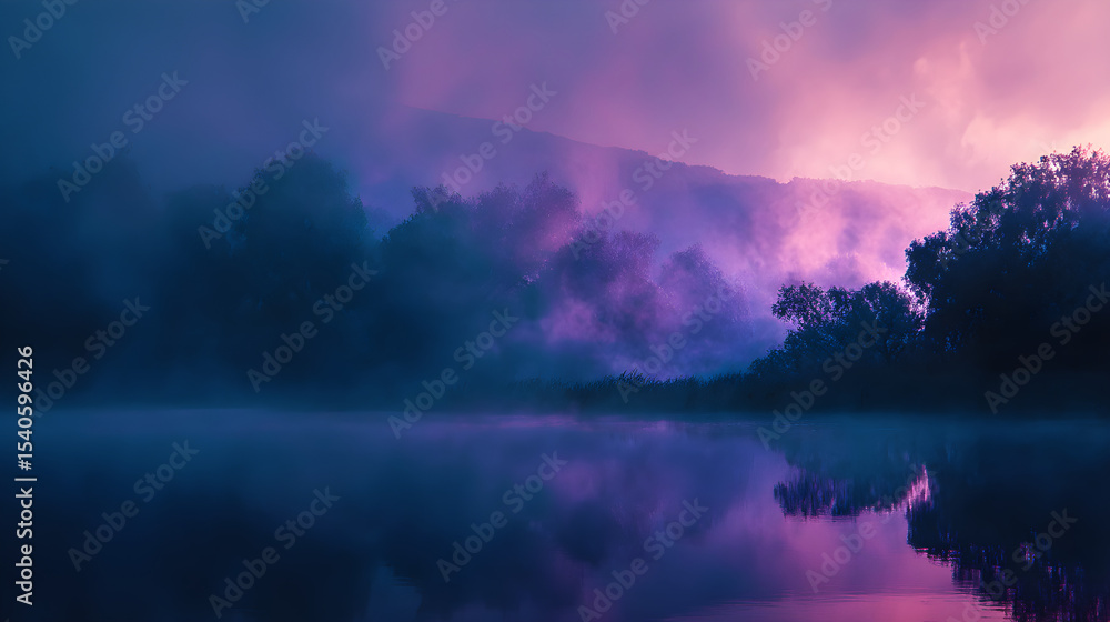 Cyan and purple mist blend with cinematic haze and vignette Cyan and purple mist blend with cinematic haze and vignette