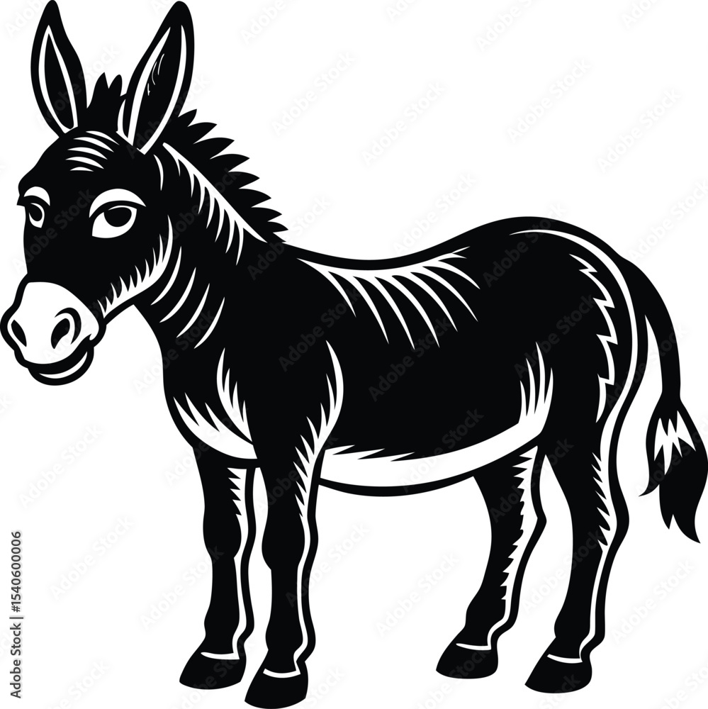 Fototapeta premium Striking zebra animal vector illustration with a wild running mammal silhouette