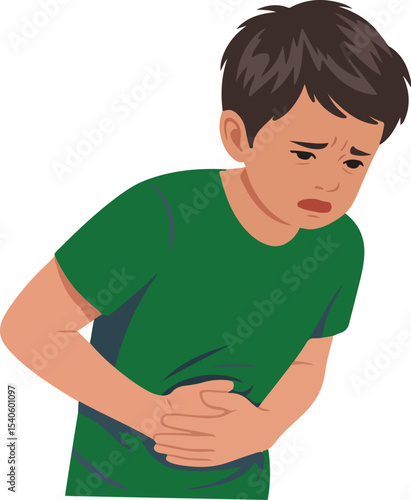 Illustration of a child stomach patient