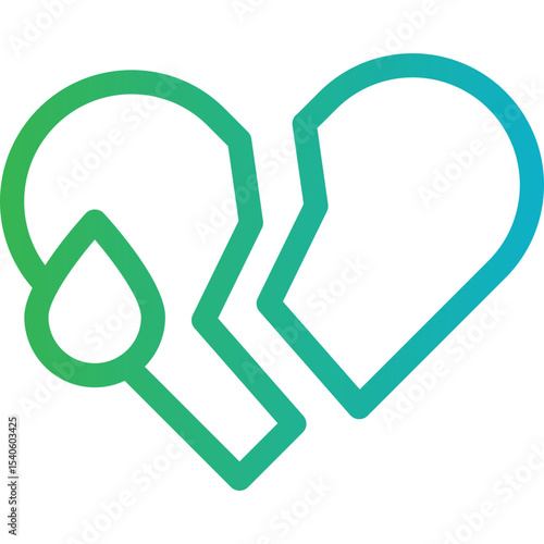 Heart broken single icon vector illustration
