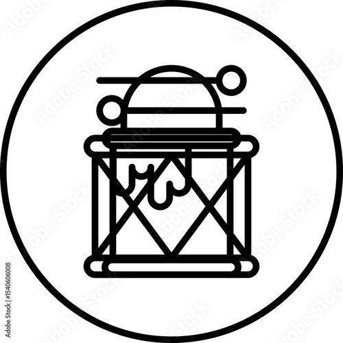 Drum single icon vector illustration
