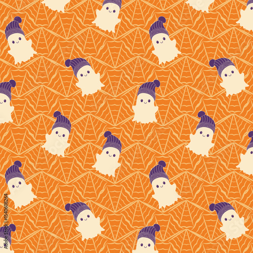 Spooky web seamless vector pattern