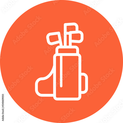 Golf bag single icon vector illustration