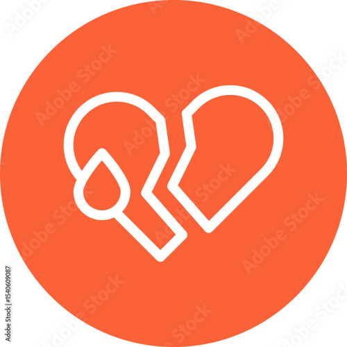 Heart broken single icon vector illustration