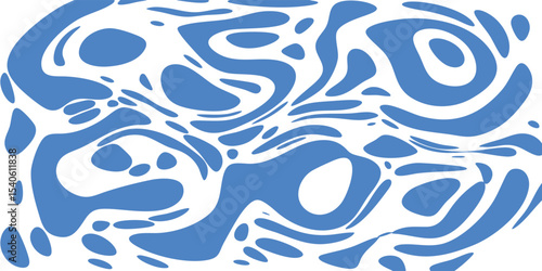 Abstract blue vector illustration of a surreal, dreamlike face with smooth outlines. Bright spots and blots. Minimalism. Background for postcards, banners, postcards. Textiles, wallpaper.