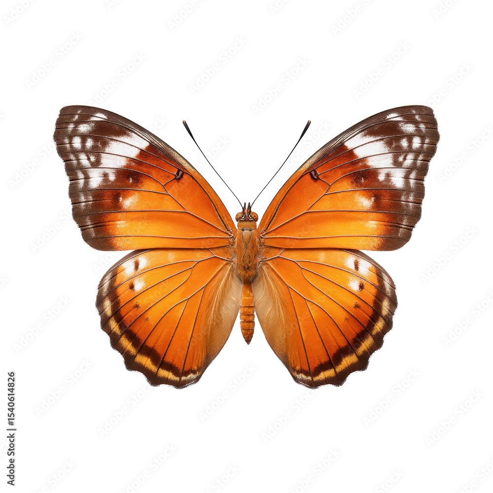 Obraz premium Vibrant Monarch Butterfly with Orange Wings and White Patterns Isolated on a Clean Background Transparent background or png