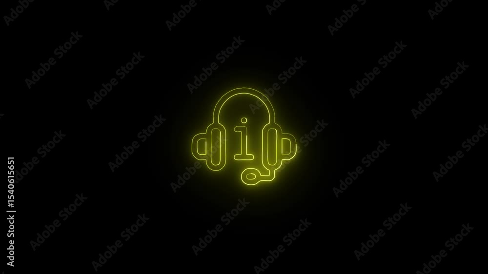 Glowing Information Support and Symbol in HD Video Neon Animation on Black Background Glowing Information Support and Symbol in HD Video Neon Animation on Black Background