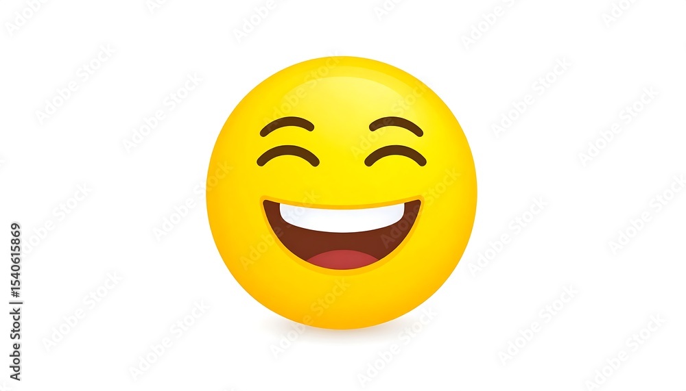 Fototapeta premium Happy emoticon with joyful face.