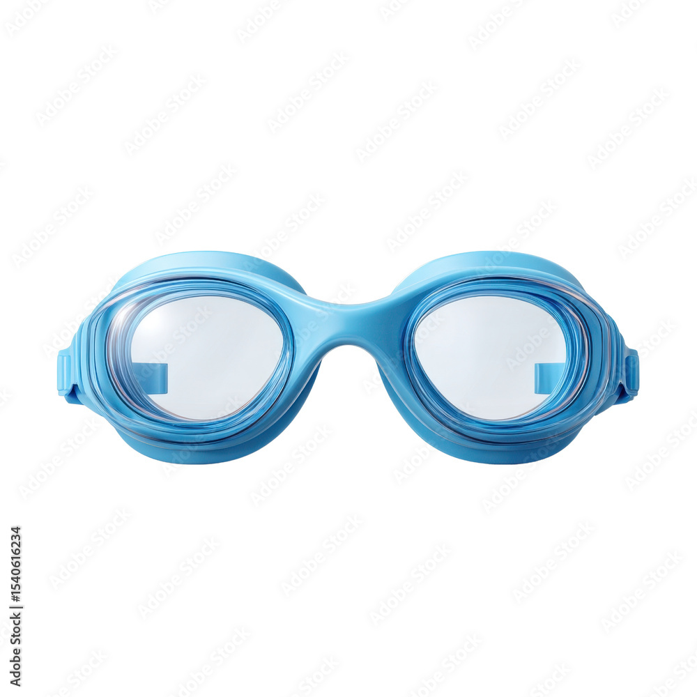 Fototapeta premium Blue Swimming Goggles for Aquatic Activities and Water Sports Fun Transparent background or png