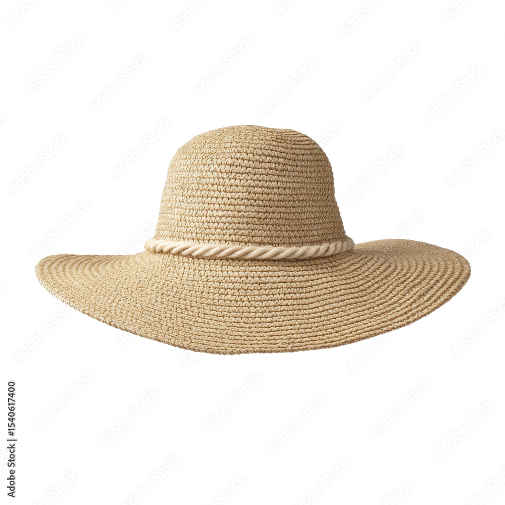 Natural Straw Wide-Brimmed Sun Hat for Summer Outdoor Activities, Beach, Pool, Travel, and Fashion Transparent background or png Natural Straw Wide-Brimmed Sun Hat for Summer Outdoor Activities, Beach, Pool, Travel, and Fashion Transparent background or png