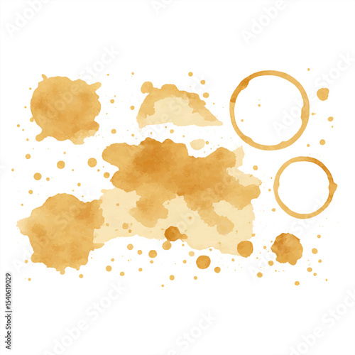 Rustic abstract background with brown coffee stains and rings on a light beige base. Perfect for vintage design, art, and creative projects. Adds a cozy, lived-in feel.