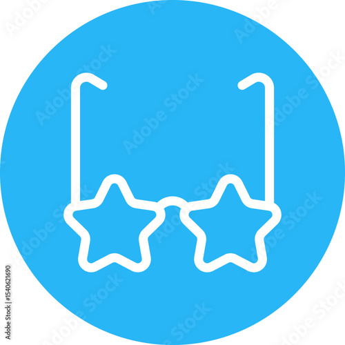 Star glasses single icon vector illustration