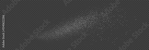 White swirl of powder or dust in motion. Snow, sugar or salt swoosh texture. Sifted flour. Vector illustration